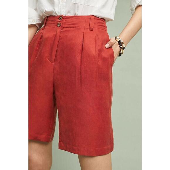 New Anthropologie Coastline Bermuda Shorts $98 RASPBERRY Size 24 - Picture 3 of 4